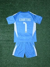 Youth Sizes/ Courtois 1 Goal Keeper Jersey Set