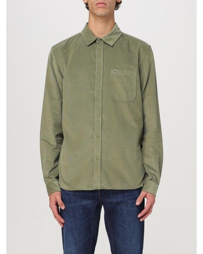 Lacoste Corduroy Shirt Regular Fit Men Green