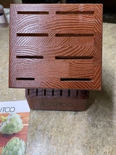 16 Slot CUTCO MODERN Homemaker+8 Knife Block NEW Style Rare! Oak w/ Cherry 1650R