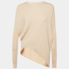 Stella McCartney Beige Wool Knit Asymmetric Hem Sweater S