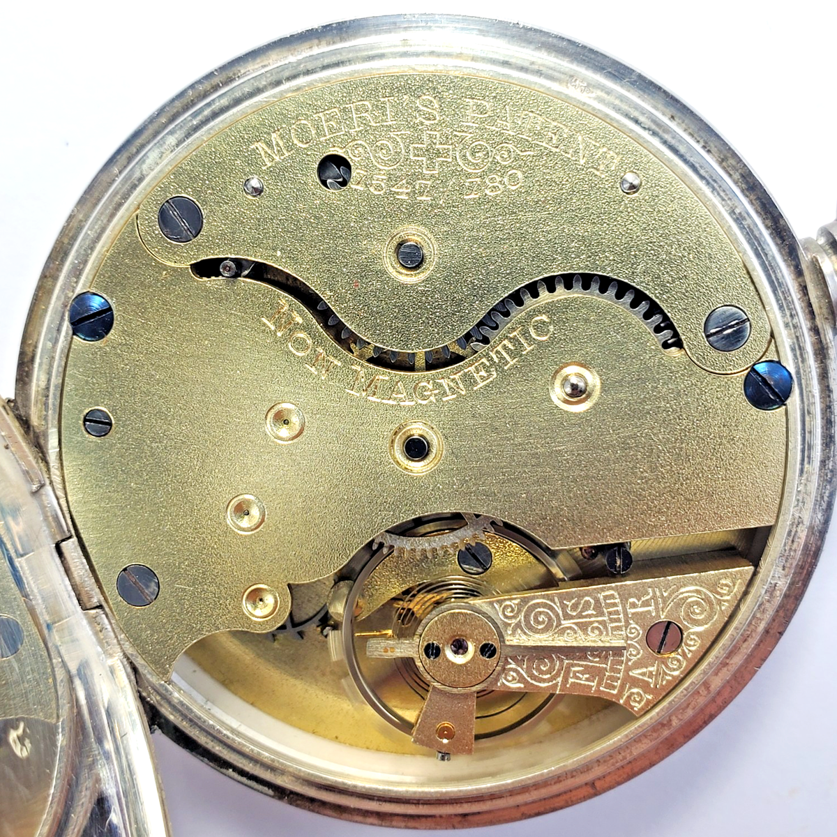 Antique 1900s MOERI'S Patent Pocket Watch Open Face 7547/780 