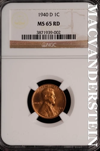 1940-D Lincoln Wheat Cent - NGC MS 65 RD - Scarce  No Reserve  #SLK404