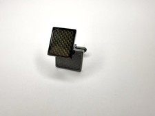 2Pcs Men's Cufflinks Set, Carbon Fiber And Black Stainless Steel