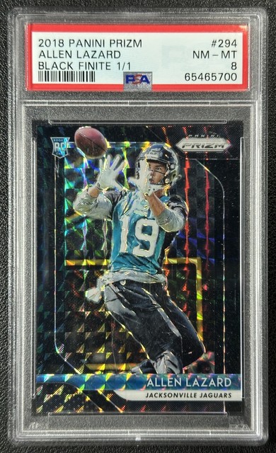 ALLEN LAZARD PSA 8 2018 PANINI PRIZM #294 ROOKIE BLACK FINITE RC 1/1 JAGUARS