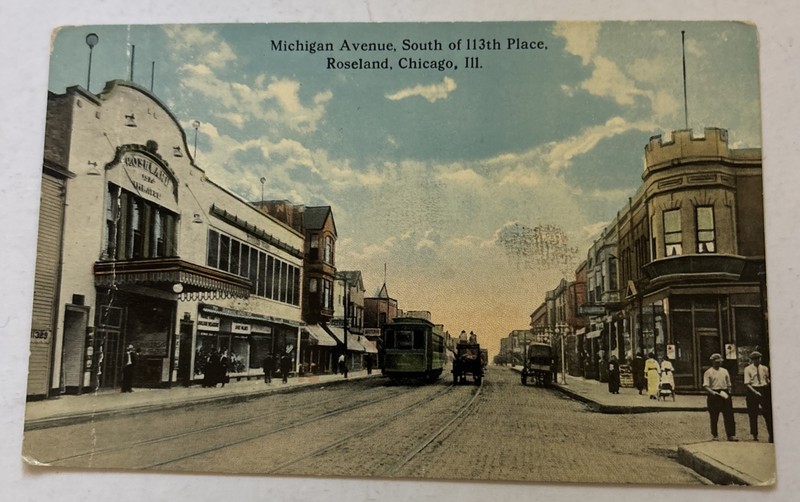 Vintage Historic Postcard Chicago Pullman Station 1923 Michigan Avenue