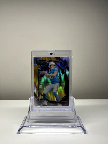 2024 Panini Select Club Level Justin Herbert #232 Black &amp; Orange Shock Prizm