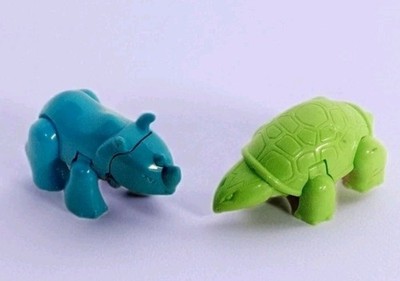 Vintage 1996 Arby's TURTLE RHINO TRANSFORMER Kids Meal Toys