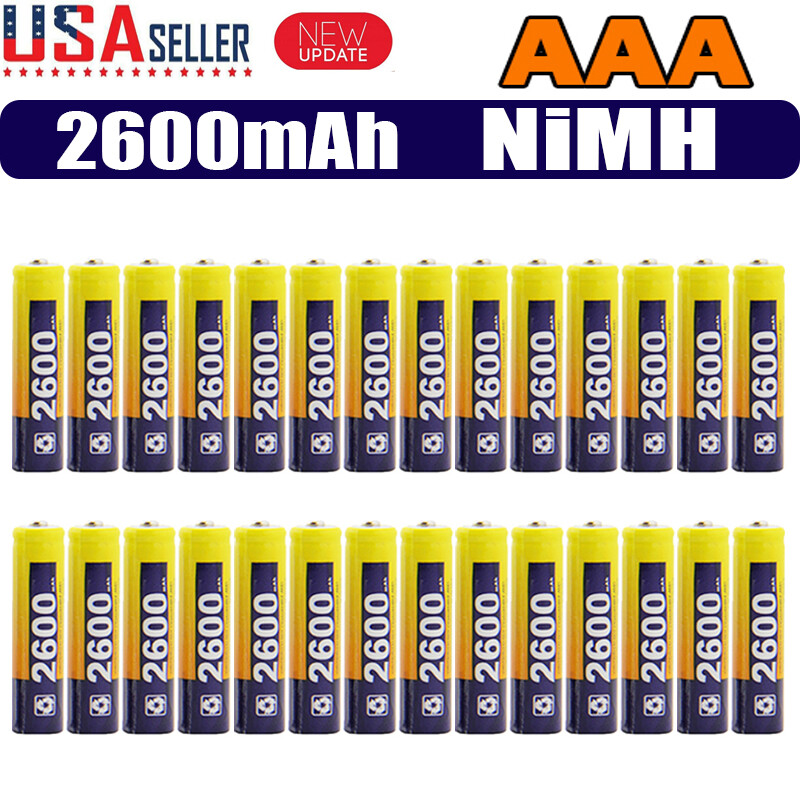 40-Pack 2600mAh AAA NiMH Rechargeable Batteries 1.2V Pre-Charged-image