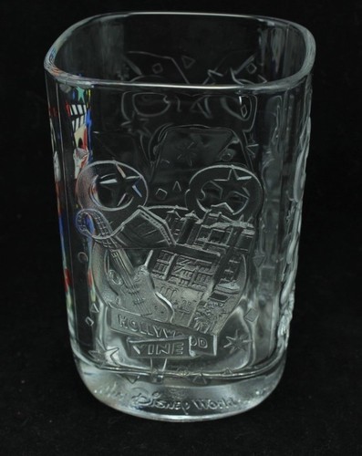 Mickey Mouse Disney World Celebration Studios McDonalds Glass Cup 2000 Hollywood - Picture 3 of 6