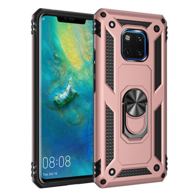 SORAKA Clear Case For Huawei Mate 20 Pro With 360 Rotating Ring Holder Slim Fit Soft TPU Transparent Case With Metal Plate For Magnetic Car Phone