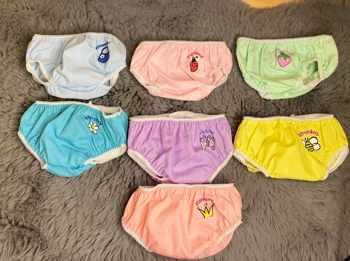 Build A Bear *Rare* Vintage 7 Days of the Week Underwear/Panties Complete  Set