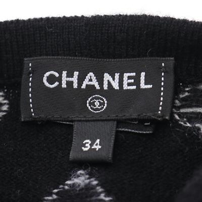 ✴美品✴CHANEL カシミア トップス CHANEL Bustier tops P75022K10748 cashmere Black White Used
