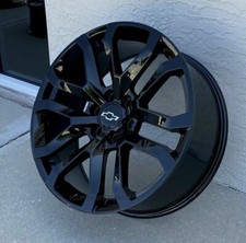 Gloss Black Denali Style Wheels Set 22x9 Fits 2000-2026 Chevy Tahoe