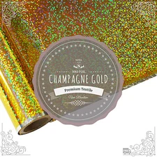NRD Premium Thermo Heat Transfer Foil "CHAMPAGNE GOLD" 12"X 25' ft.Free Shipping