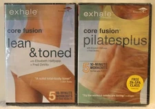 2 NEW Exhale workout exercise DVD lot Core Fusion lean & toned  pliates plus