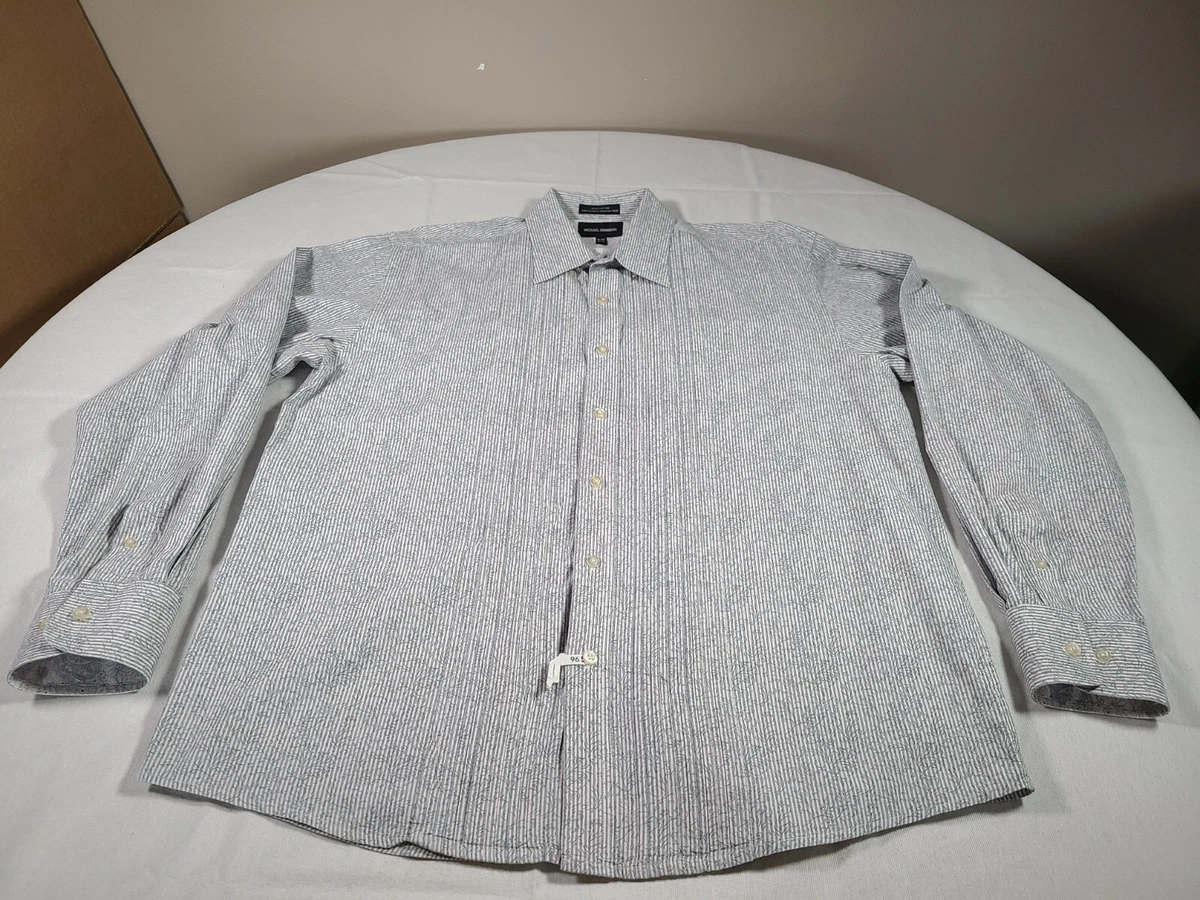 Chemise Michael Brandon Beige Taille M - Manches Longues, Boutonnage Devant, Broderie, Occasion Très Bon état