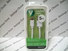 Vivitar Charge Away 5ft Braided White Micro USB Cable