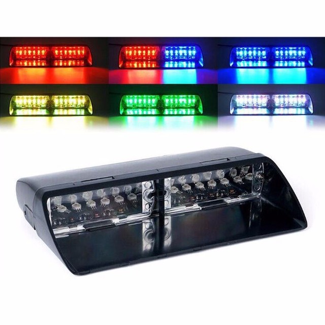 Car 16 LED RGB Color Police Strobe Flash Light Dash Emergency Flashing