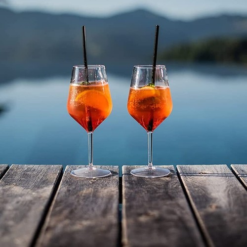 6 Calici da Vino infrangibili da 470cc in Plastica Trasparente - 5000 - Foto 5 di 5