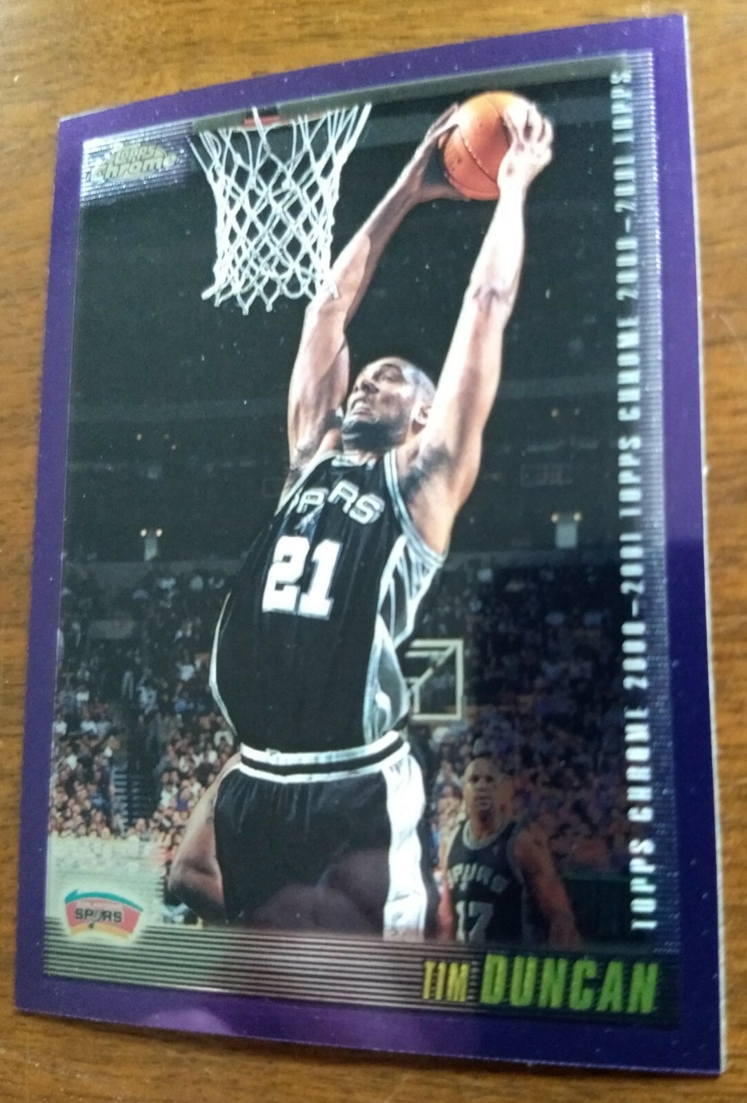 TIM DUNCAN, 2000-01 TOPPS CHROME #40, SPURS