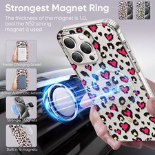 Magsafe TPU Shockproof Magnetic Phone Case Leopard Back Cover for iPhone/Samsung