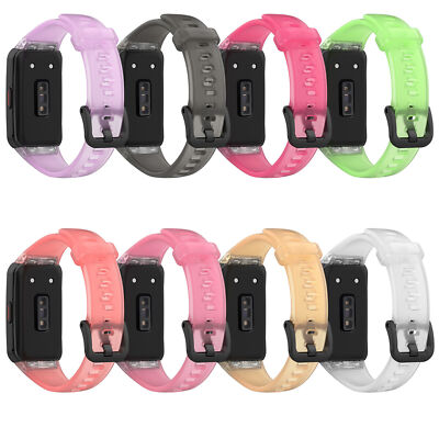 For Huawei Band 6/Honor Band 6 Smart Watch TPU Watch Strap Transparent WatchBand