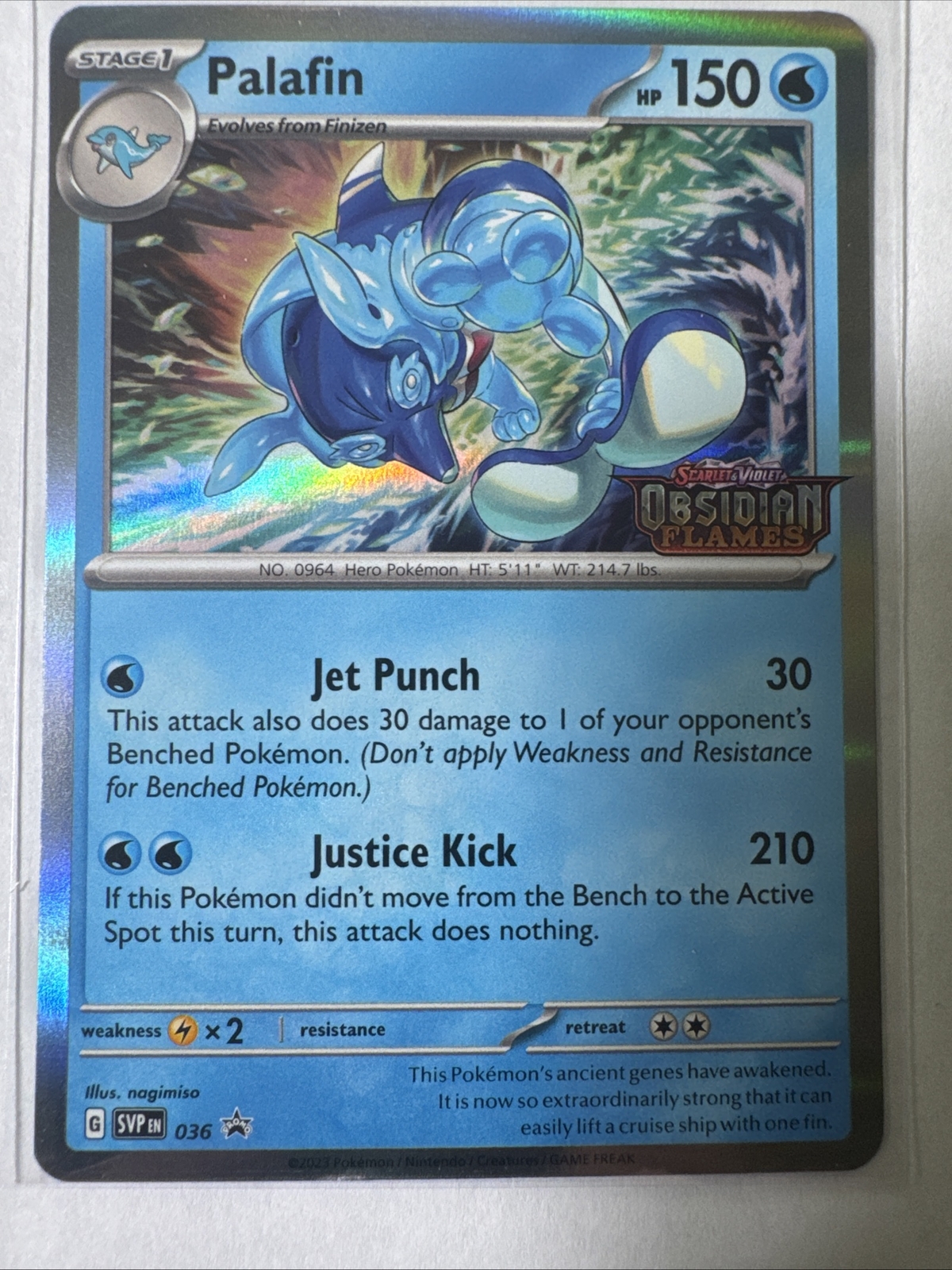 Palafin-36-Stamped SVP EN-Black Star Promo Obsidian Flames Pokemon TCG Card-NM/M