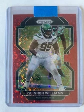 Quinnen Williams 2021 Panini Prizm No Huddle Red Disco Prizm /50 SSP NY Jets #89