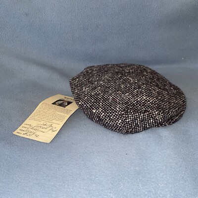 VTG Hanna Hats Donegal Ireland Pure New Wool Patch Newsboy Cap Irish Small Child