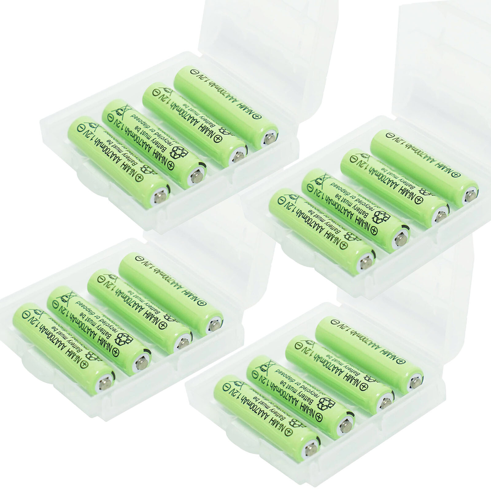 16Pcs Ni-MH AAA Rechargeable Battery 1.2V 700mAh Batteries for Solar Light + Box