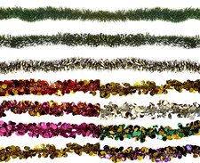 2M Thin & Round Tinsel Christmas Tree Wedding Decoration Garland 10 Colours