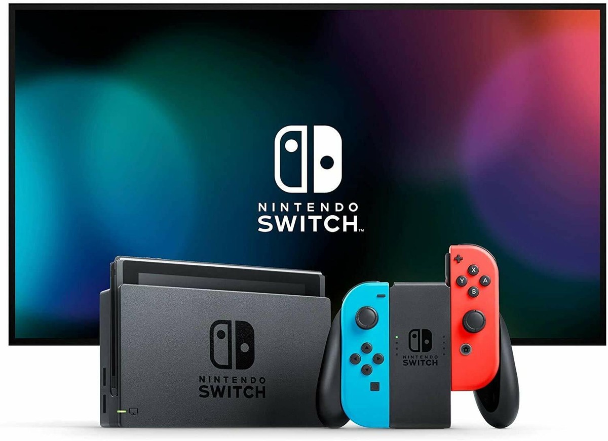 2021 Nintendo Switch with Neon Blue and Neon Red Joy‑Con