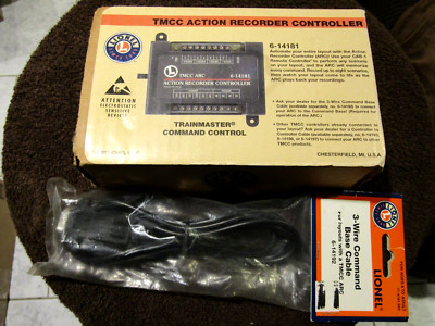 Lionel Trainmaster Command TMCC ARC Action Recorder 6-14181 & Base Cable 6-14192