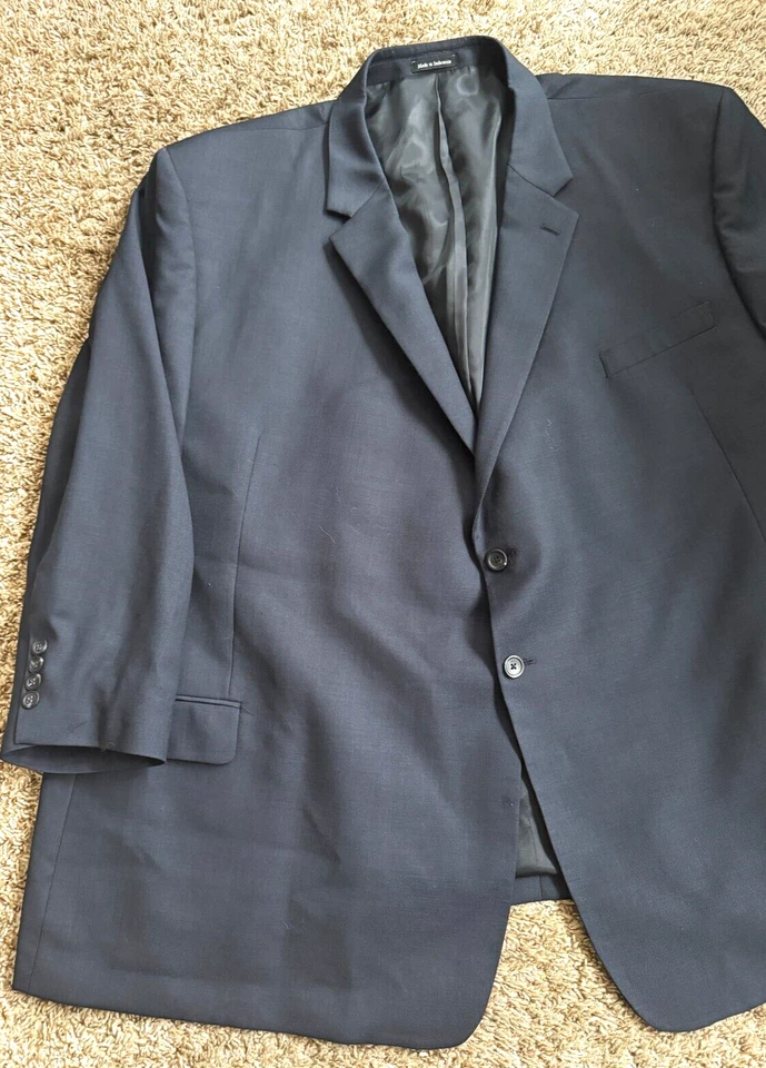 Pronto Uomo Platinum 2-Piece Suit Big & Tall 60R - 56 x 30 Dark Navy Wool Euc - Image 2 of 4