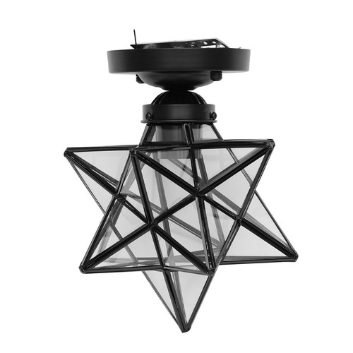 Moravian Star Flush Mount Glass Ceiling Light Semi Flush Mount Lamp Fixture - Picture 10 of 16
