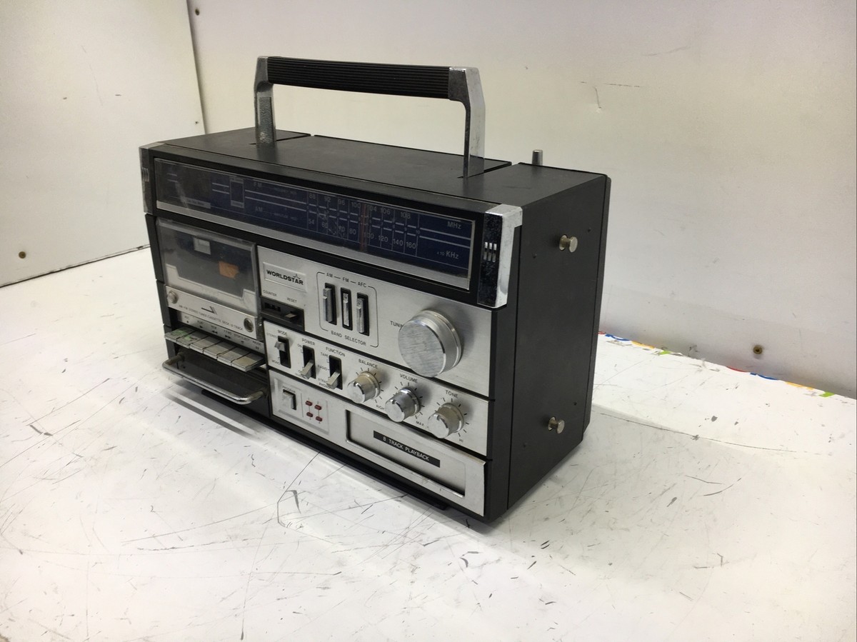 Worldstar MC-1, 8 Track, AM/FM Cassette Player Radio Boombox | eBay