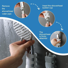 Adjustable Silicone Shower Head Holders 4-Pack   No-Drill, Removable Suction Cu