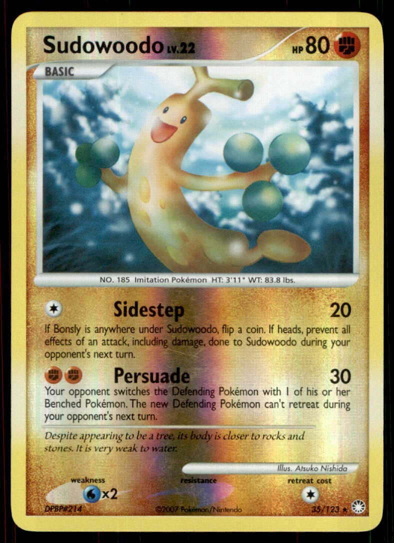 Diamond & Pearl - Mysterious Treasures Sudowoodo Reverse Holo #35 Heavy Play
