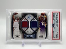 2009 SP LeBron James & Kobe Bryant Blue Game Used Jerseys /50 PSA 9 - Pop 2!!!