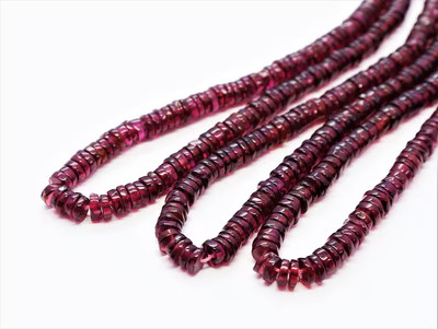 1 Strand AAA Natural Garnet Heishi Wheel Tyer Beads 4-6mm 16'' Loose Roundelle