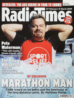 RADIO TIMES 27 FEB 2010 . EDDIE IZZARD SPORTS RELIEF FRONT COVER