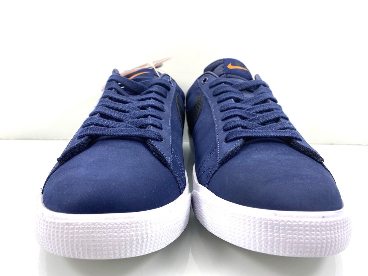 NIKE SB ZOOM BLAZER LOW GT ISO MIDNIGHT NAVY BLACK ORANGE