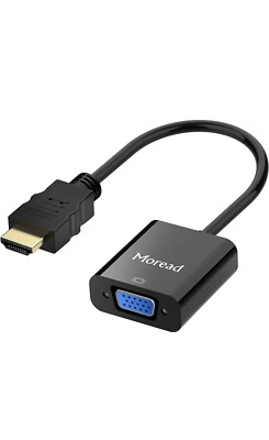 2-Pack HDMI (Male) to VGA (Female) Video Adapter ~ Gold Plated ~ 6'' Moread NEW