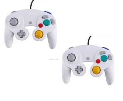 2 X Manette pour Nintendo Wii, Wii U et Gamecube - Blanc