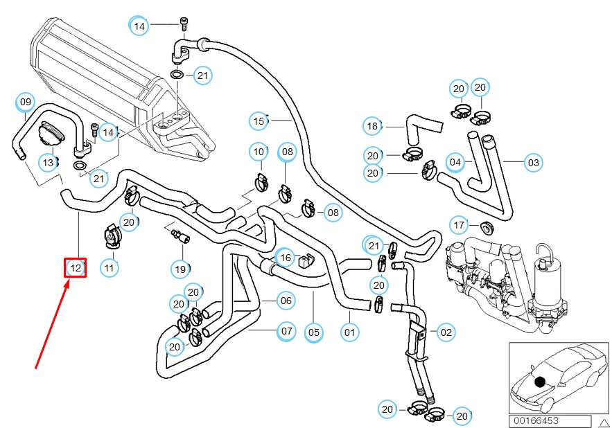 NEW BMW 5 E39 RADIATOR ENGINE RETURN HOSE LINE 64218387520 