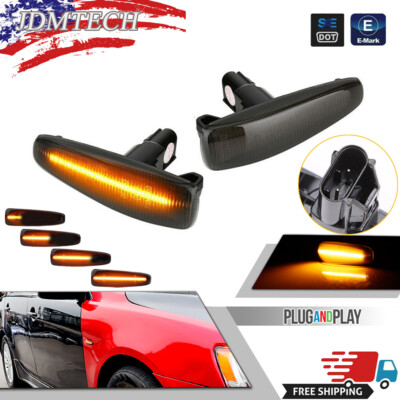 FOR MITSUBISHI LANCER EVO X AMBER SEQUENTIAL LED FRONT SMOKE