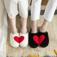 Love Couple Warm Slippers Soft Bedroom House Shoes Women Men Cute Plush Cotton