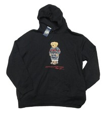 Polo Ralph Lauren Big  Tall Men's Black Polo Bear Fleece Lined Pullover Hoodie