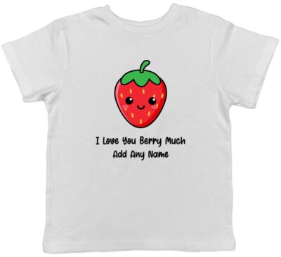 Personalisiertes gemischtes Obst Figur Erdbeere Kinder Kids T-Shirt Jungen Mädchen