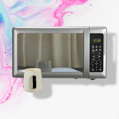 Compact 07 Cu Ft Microwave Mirrored Door 10 Power Levels 6 Menus Child Lock